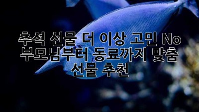 추석 선물🎁 더 이상 고민 No! 부모님부터 동료까지 맞춤 선물 추천👍